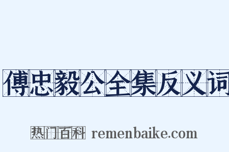 傅忠毅公全集反义词是什么意思的图片